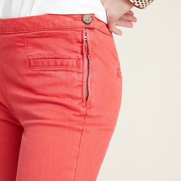 NWT Anthropologie Pilcro High-Rise Demin Legging Capri in Watermelon - 28/Sz 6 - Picture 7 of 11